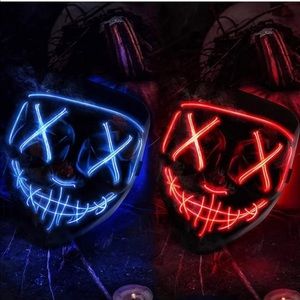 BLUE LED LIGHT UP MASK 2 PK